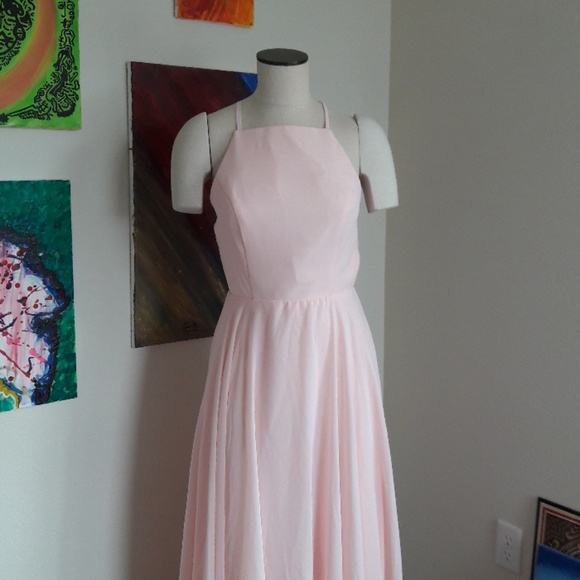 Halter Chiffon Prom Evening Formal Backless Gown - Picture 2 of 8